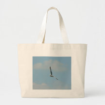 Seagull Flying On Sky High Canvas Bags