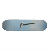 Seagull Flying On Sky High Custom Skate Board
