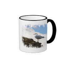 Seagull on a Brick-Wall in Rome Mugs