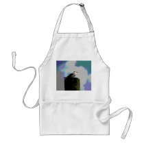 Seagull sitting on a dock posterized photograph aprons