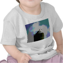 Seagull sitting on a dock posterized photograph t shirts