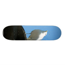 Seagull Standing On Dock Custom Skateboard