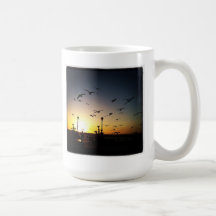 Seagull Sunset Coffee Mugs