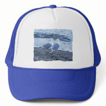 Seagulls Kissing on the Beach Photo Trucker Hat