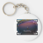 Seagulls on pink and blue waters edge keychain