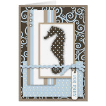 Seahorse Baby Boy Card