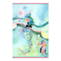 Seahorse Custom Stationery