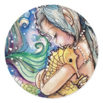 SeaHorse Hugs Mermaid Sticker