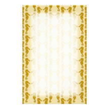 Seahorse Pattern in Tan and Brown. Stationery
