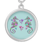 Seahorse Rainbow Heart Necklace