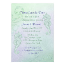Seahorse Sparkle - Rehearsal Dinner Card