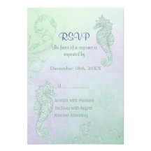 Seahorse Sparkle Wedding  - RSVP Custom Invites