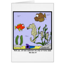 Seahorse Stay-at-home Dad Greeting Cards