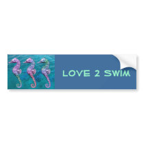Seahorses on Ocean Background