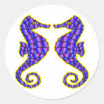 Seahorses Round Sticker