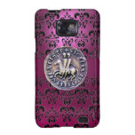 SEAL OF THE KNIGHTS TEMPLAR damask black pink Samsung Galaxy S Cases