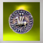 SEAL OF THE KNIGHTS TEMPLAR gem yellow Posters