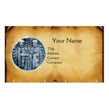 SEAL OF THE KNIGHTS TEMPLAR MONOGRAM parchment Business Card
