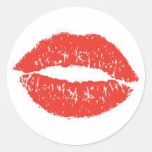 Sealed with a Kiss Round Stickers