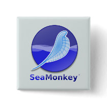 SeaMonkey Text Logo Pinback Buttons