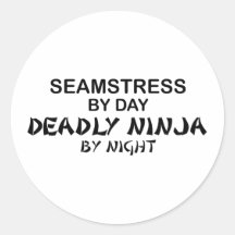 Seamstress Deadly Ninja by Night Round Stickers