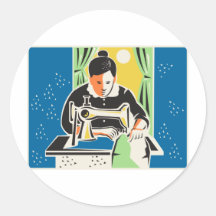 Seamstress Dressmaker Tailor Vintage Sticker