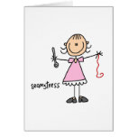 Seamstress Stick Figure Card