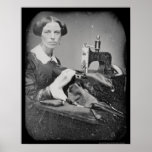 Seamstress Working Daguerreotype 1853 Print