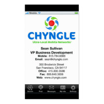 Sean Chyngle Business Cards business cards
