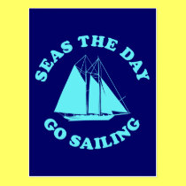 Seas The Day Go Sailing postcards