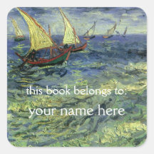 Seascape at Saintes-Maries; Van Gogh Bookplate Stickers