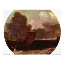 Seascape., English Boyer And Other Ships On A Larg Invites