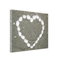 Seashell heart gallery wrapped canvas