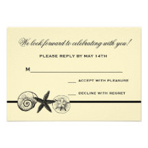 Seashell Treasures Wedding Response Card Announcements