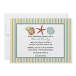 Seashells and Starfish Beach Party Invitation