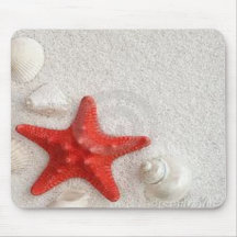 seashells and starfish mousepads