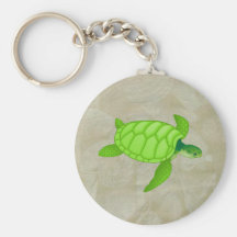 seashells-Green sea turtle Keychains