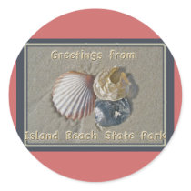 Seashells Greetings From IBSP Seaside Park NJ Stickers
