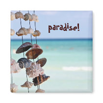 seashells on sea background magnet