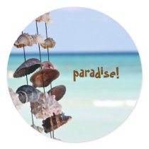 seashells on sea background stickers