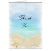 Seashells on the Beach   Wedding Thank You Card