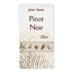 seashells wine bottle label