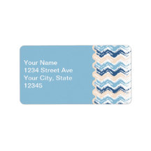 Seashore Scribble ZigZag Personalized Address Label