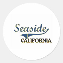 Seaside California City Classic Round Stickers