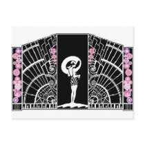 Seaside Deco in Black and Pink Postcards
