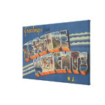 Seaside Heights, New Jersey - Large Letter Scene Stretched Canvas Print