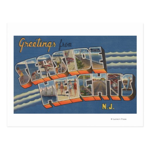 Seaside Heights, New Jersey - Large Letter Scene Post Card