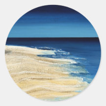 Seaside Round Stickers