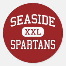 Seaside - Spartans - High - Seaside California Round Stickers
