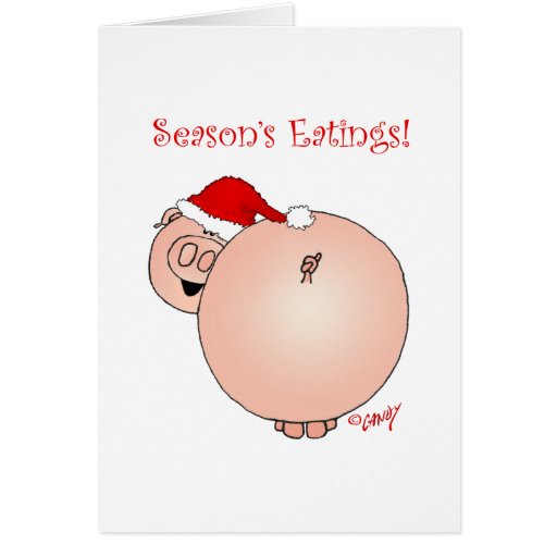 Season's Eatings Pig! Cards